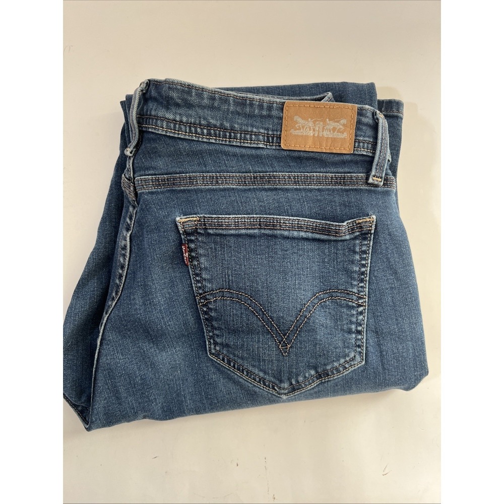 Levis 529 Curvy BootCut Red Tab Womens‎ Jeans Md Wash MidRise Stretch Sz 14